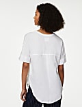 Blouse 100&nbsp;% lin &agrave; manches longues et boutons-pression
