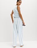 Pure Cotton Striped Beach Trousers