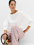 Pure Linen Relaxed Barrel Sleeve Top