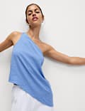 Linen Rich One Shoulder Top
