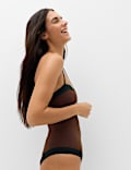 Firm Control Colour Block Square Neck Swimsuit