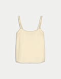 Linen Rich Beaded Square Neck Cami Top