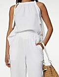 Pure Cotton Wide Leg Trousers