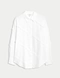 Linen Rich Relaxed Raw Edge Shirt
