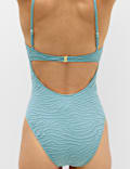 Textured Scoop Neck Swimsuit