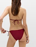 Metallic Sheen Tie Side Bikini Bottoms