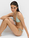 Bas de bikini brillant effet m&eacute;tallis&eacute; &agrave; nouer sur les c&ocirc;t&eacute;s