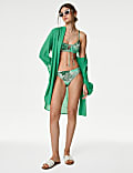 Printed Tie Front Bikini Top