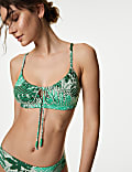 Printed Tie Front Bikini Top