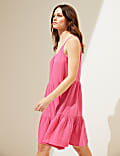 Pure Cotton Mini Tiered Beach Dress
