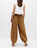 Pantalon de plage 100 % coton &agrave; ourlet bouffant