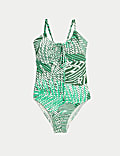 Printed Tie Front Swimsuit