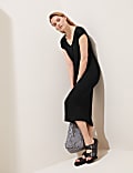 Jersey V-Neck Midi Beach Dress
