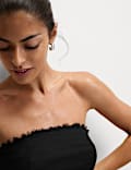 Bandeau-Midikleid mit hohem Leinenanteil