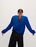 Linen Rich V-Neck Wrap Front Blouse