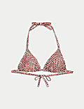 Parte de arriba de bikini de triángulo estampada