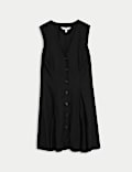 Linen Rich V-Neck Mini Shift Dress
