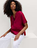 Pure Linen V-Neck Popover Top