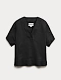 Pure Linen V-Neck Popover Top