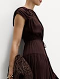 Robe évasée dos en V vert femme | Bonobo