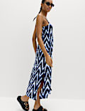 Printed Jersey Midaxi Beach Dress