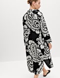 Linen Rich Printed Maxi Shirt Dress