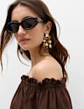 Linen Rich Volume Bardot Blouse