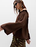 Linen Rich Volume Bardot Blouse