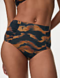 Tummy Control Printed Ruched Bikini Bottoms