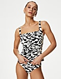 Parte de arriba de tankini estampado, con relleno y control de abdomen 360