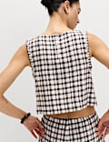 Linen Rich Gingham Vest Top