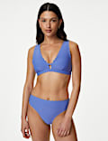 Neoprene Padded Scallop Plunge Bikini Top