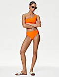 Neoprene Scallop High Leg Bikini Bottoms