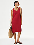 Jersey Round Neck Knee Length Slip Dress