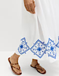 Cutout Embroidered Midaxi Beach Dress