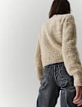 Textured Cardigan with Wool