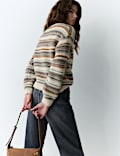 Striped Knitted Crew Neck Relaxed Jumper