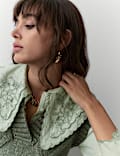 Pure Cotton Embroidered Double Collar Blouse