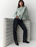 Pure Cotton Embroidered Double Collar Blouse