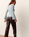 Cotton Rich Crew Neck Top