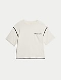 Oversized T-shirt van puur katoen met borduurwerk