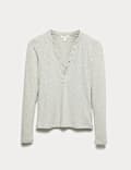 Marled Jersey Henley Top