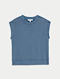Pure Cotton Sleeveless Sweatshirt