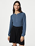 Cotton Rich Ribbed Round Neck Knitted Top