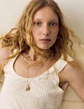 Textured Jersey Scoop Neck Vest with Linen