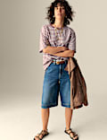 Pure Cotton Striped Oversized Boxy T-Shirt