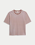 Pure Cotton Striped Oversized Boxy T-Shirt