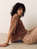 Pure Cotton Crew Neck Boxy Sweatshirt
