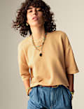 Pure Cotton Crew Neck Boxy Sweatshirt
