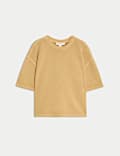 Pure Cotton Crew Neck Boxy Sweatshirt